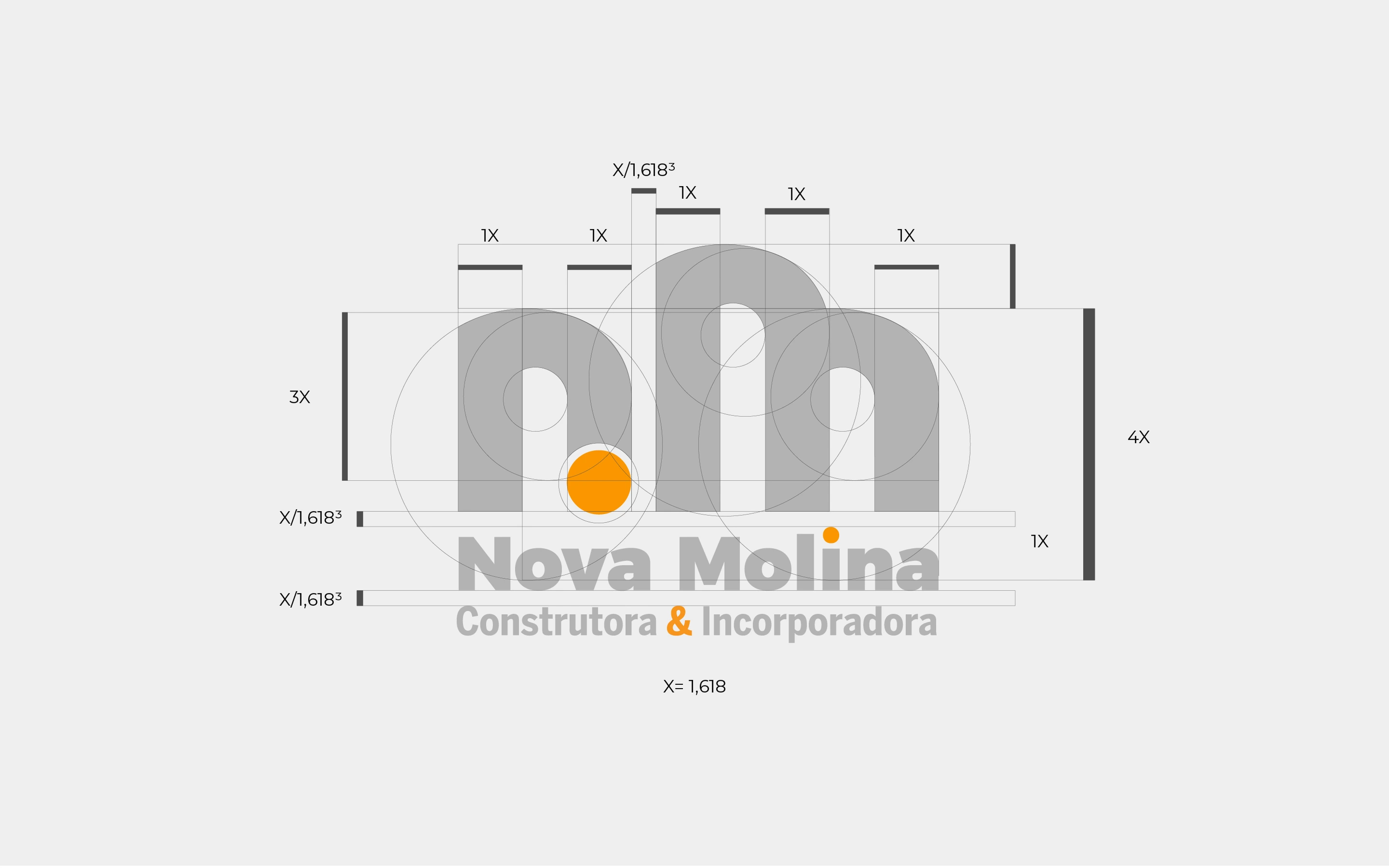 Malha de construção do logotipo da Nova Molina, Construtora e Incorporadora